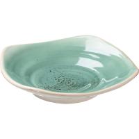 Тарелка «Эрбосо Реативо» квадратная;фарфор;,L=23,B=23см;бирюз.,бежев.