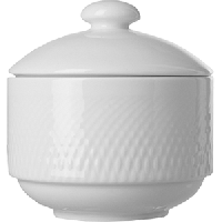 Сахарница «Портофино» с крышкой;фарфор;220мл;D=9,H=10см;белый