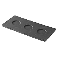 Блюдо для подачи «Базальт»;керамика;D=40,L=250,B=117мм;черный,матовый