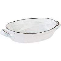 Форма для запекания «Пастораль» овальная с ручками;фарфор;1,25л;,H=6,L=25,B=19см;зелен.