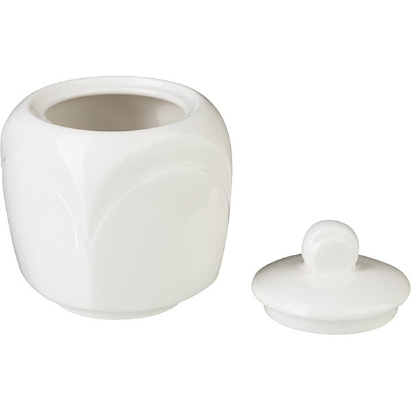 Сахарница с крышкой «Бьянко»;фарфор;240мл;,H=85,L=70,B=70мм;белый