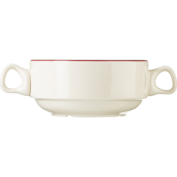 Чашка бульонная «Кларет»;фарфор;285мл;D=115,H=52мм;бежев.,бордо