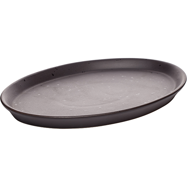 Тарелка «Оникс» овальная;керамика;,H=20,L=315,B=220мм;черный