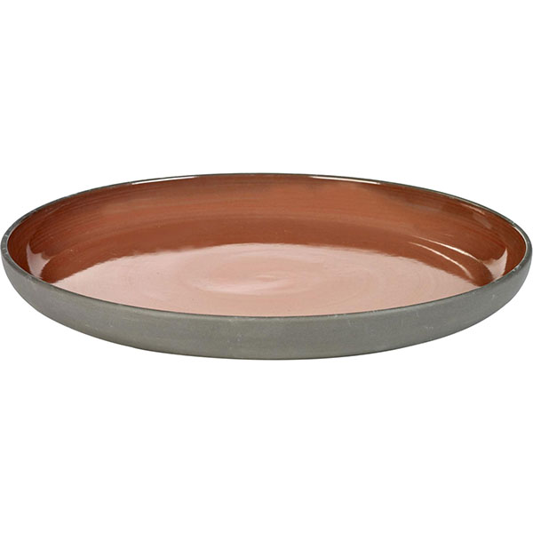 Тарелка «Даск»;керамика;D=27,H=3см;серый,красный