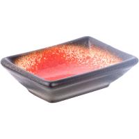 Соусник прямоуг. «Агат»;фарфор;50мл;,H=25,L=90,B=65мм;красный