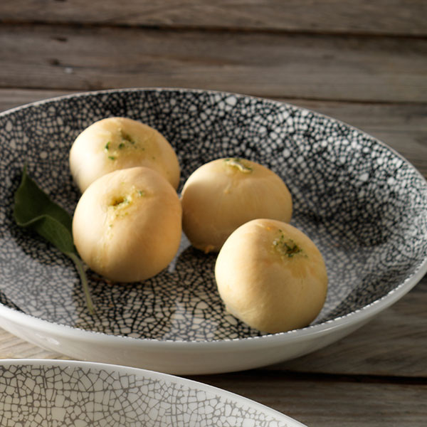 Салатник «Инк Блэк»;фарфор;D=25,3см;белый,черный