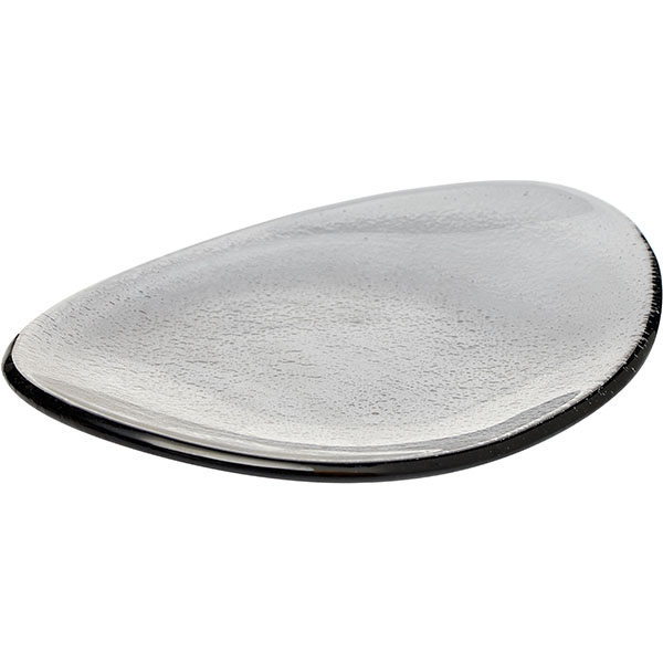 Блюдо «Элла» овальное;стекло;,L=20,B=14см;серый