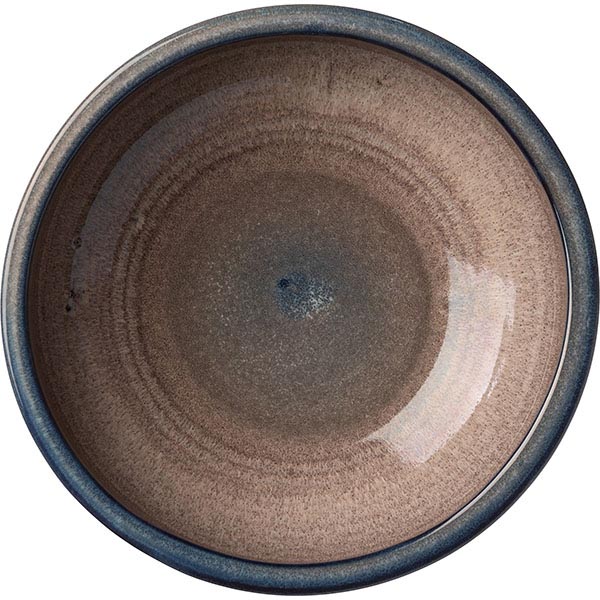 Тарелка глубокая «Пати»;фарфор;1л;D=200,H=65мм;серый,синий