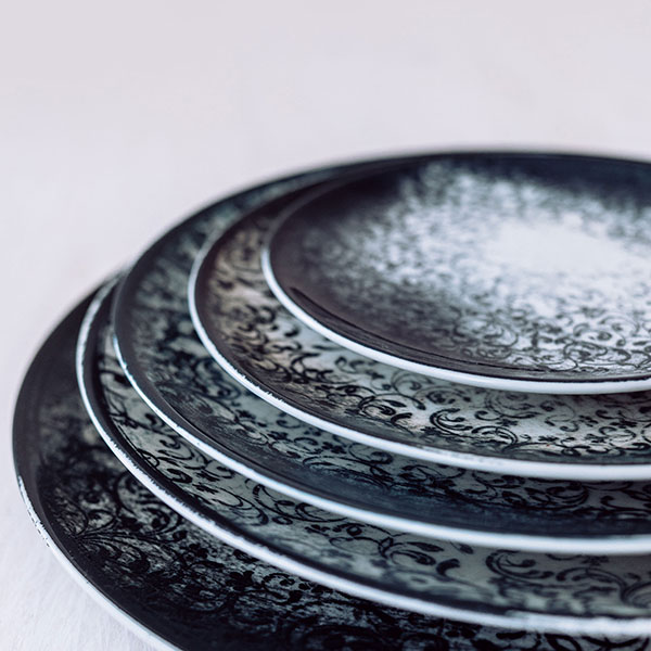 Тарелка «Винтаж» мелкая;фарфор;D=21см;кремов.,сизый