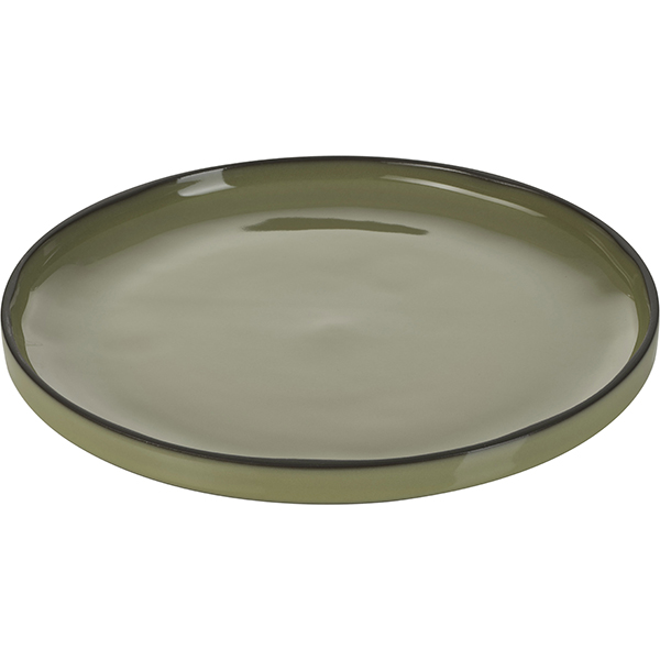 Тарелка «Карактэр» с высоким бортом;керамика;D=21,H=2см;зелен.