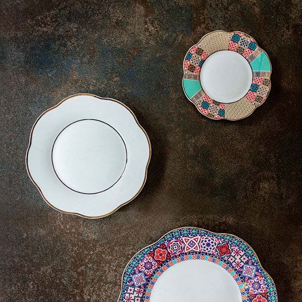 Тарелка пирожковая «Анемон Ютения»;кост.фарф.;D=15см;белый,разноцветн.