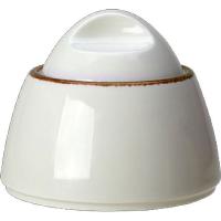 Сахарница с крышкой «Браун Дэппл»;фарфор;200мл;белый,коричнев.