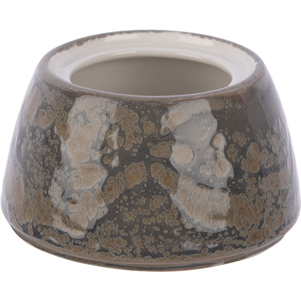 Сахарница с крышкой «Революшн Гранит»;фарфор;200мл;D=75,H=85мм;серый,коричнев.