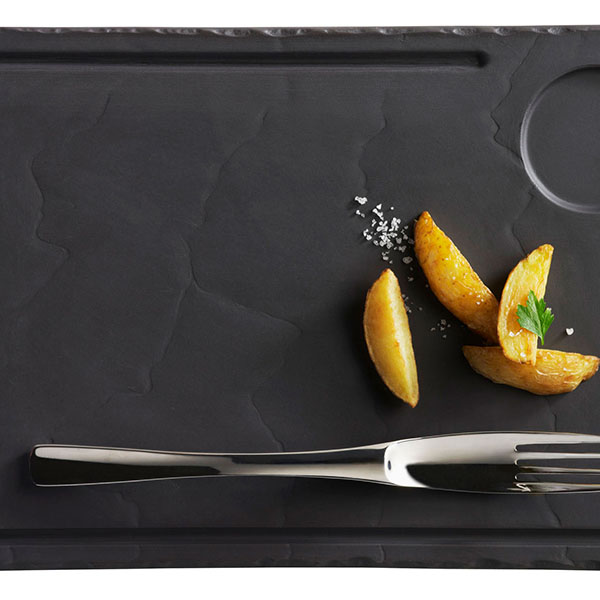 Блюдо для подачи «Базальт»;керамика;D=68,L=330,B=200мм;черный,матовый