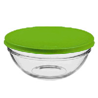 Салатник «Шефс» с крышкой;стекло,пластик;0,602л;D=140,H=62мм;прозр.,салатов.