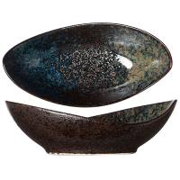Салатник овальный;керамика;,H=5,L=16,B=8см;черный,синий