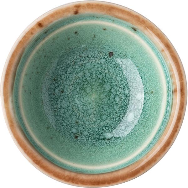 Соусник «Эрбосо Реативо»;фарфор;30мл;D=60,H=25мм;бирюз.,бежев.