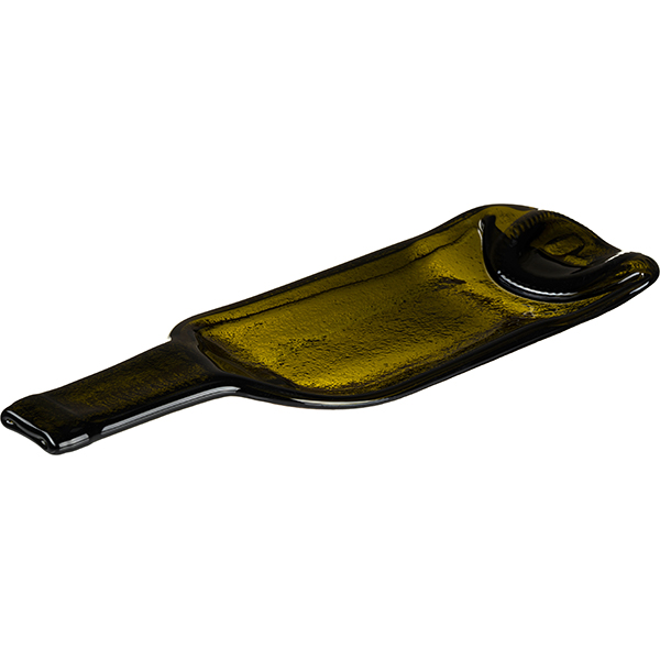 Блюдо для подачи;стекло;,L=32,B=11см;олив.