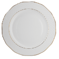 Блюдо «Афродита» круглое;фарфор;D=320,H=25мм;белый,золотой