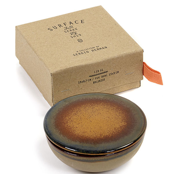 Салатник «Серфис» с крышкой;керамика;D=13,H=5см;коричнев.