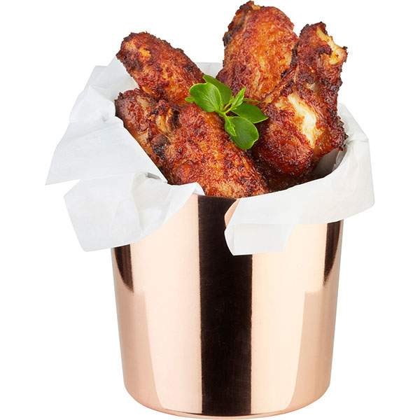 Емкость для закусок косой срез;сталь нерж.,медь;450мл;D=95мм