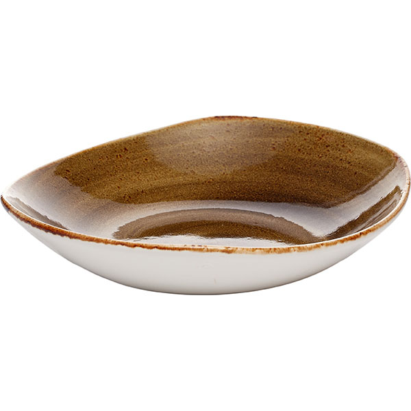 Тарелка глубокая «Крафт Браун»;фарфор;0,5л;,H=35,L=210,B=195мм;коричнев.