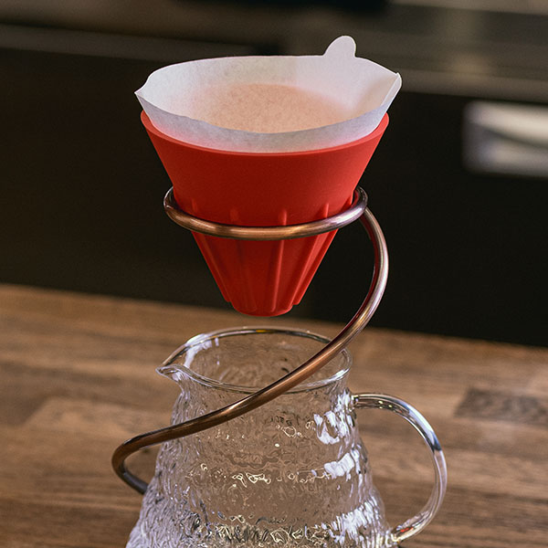 Воронка (пуровер);силикон;D=10/2см;красный