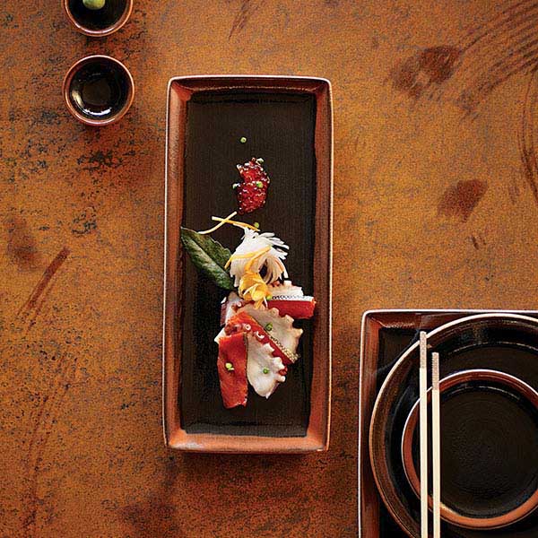 Блюдо «Кото» квадратное;фарфор;,L=27,B=27см;черный,коричнев.