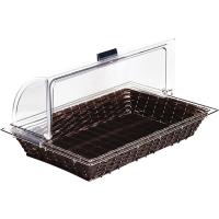 Корзина плетеная для хлеба без крышки;полиротанг;,L=53,B=32,5см;тем.корич.