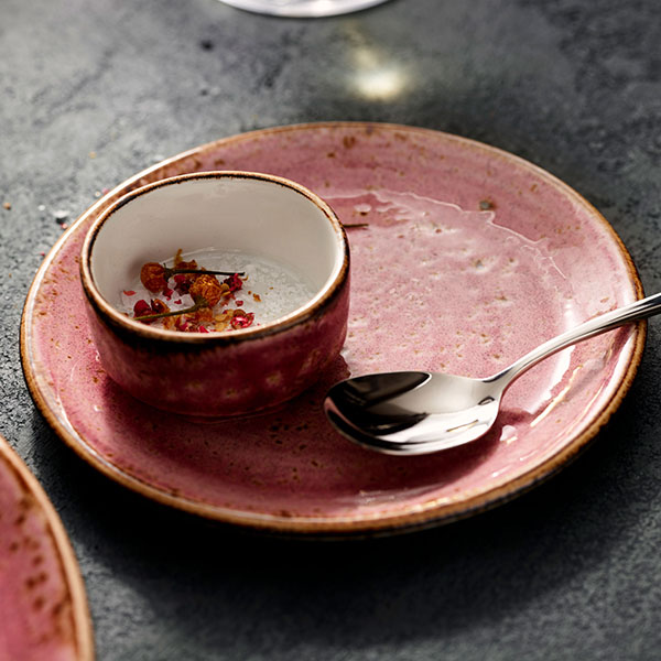 Тарелка «Крафт Распберри» мелкая;фарфор;D=20,H=2см;розов.,коричнев.