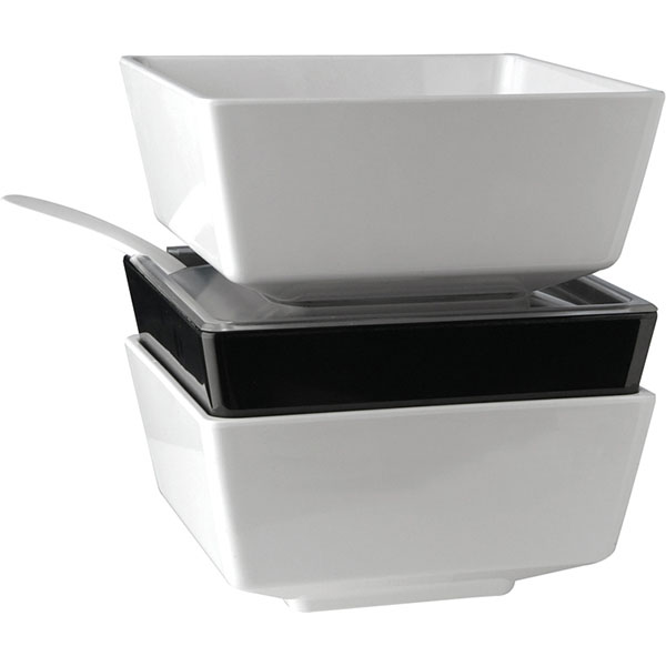 Салатник;пластик;1,5л;,H=95,L=195,B=195мм;белый