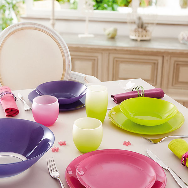 Тарелка глубокая «Арти»;стекло;0,78л;D=20см;розов.