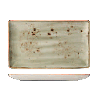 Блюдо «Краф Грин» прямоугольное;фарфор;,H=2,L=33,B=19см;зелен.