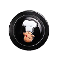 Пукли «Лицо повара»[12шт];пластик;D=15мм;черный,белый