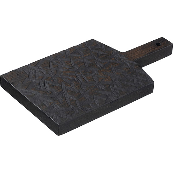 Доска для подачи прямоугольная с ручкой и углублением «Снег»;,H=3,L=32/22,B=17см