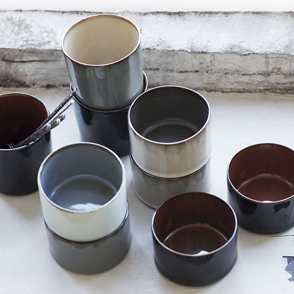 Салатник «Цилиндр»;керамика;175мл;D=75,H=50мм;голуб.,серый