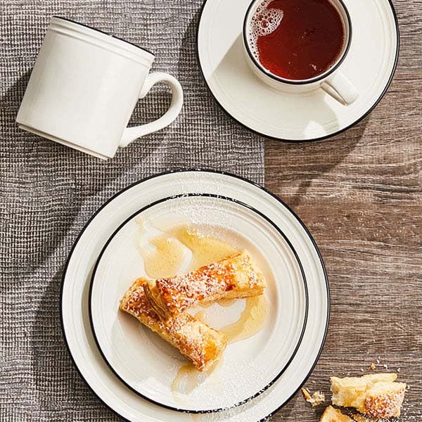 Тарелка «Бид Блэк Бэнд»;фарфор;D=16,5см;белый,черный