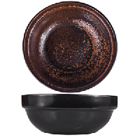 Тарелка глубокая «Млечный путь терракот»;фарфор;D=155,H=60мм;терракот,черный