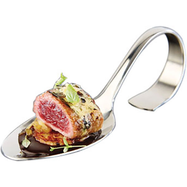 Ложка д/этажерки;сталь нерж.;,H=40,L=130,B=45мм;металлич.