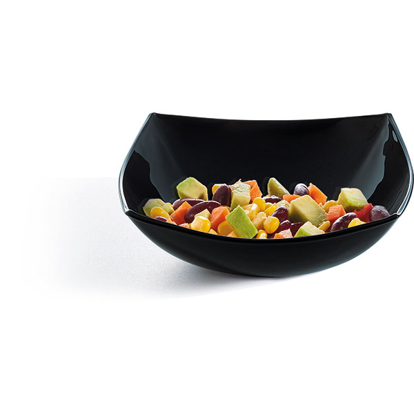 Салатник «Квадрато»;стекло;1,6л;,H=8,L=24,B=24см;черный