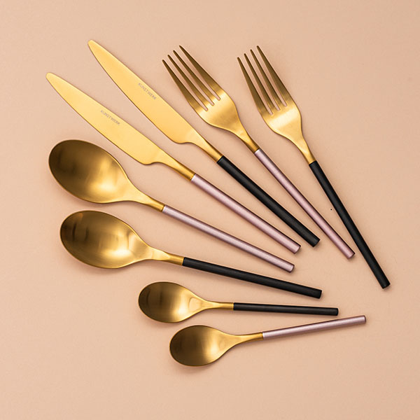 Вилка столовая «Дистрикт Блэк Голд Мэтт»;сталь нерж.;,L=200,B=26мм;золотой,черный