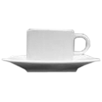 Блюдце «Виктория-отель» квадратное;фарфор;,H=20,L=125,B=125мм;белый