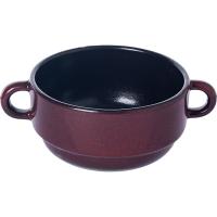 Чашка бульонная «Млечный путь красный»;фарфор;300мл;D=115,H=55мм;красный,черный