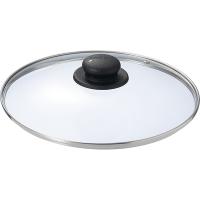 Крышка;стекло,пластик;D=26см;прозр.,черный