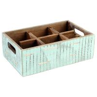 Ящик;дерево;,H=10,L=27,B=17см;бирюз.