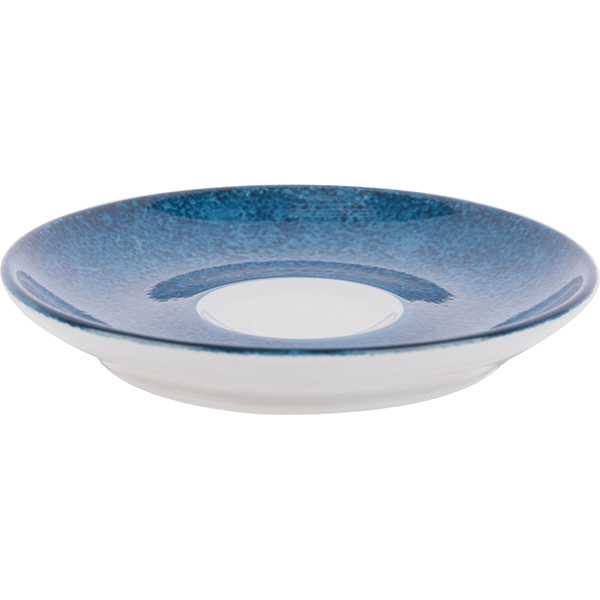 Блюдце «Аида» с декором;фарфор;D=12см;синий