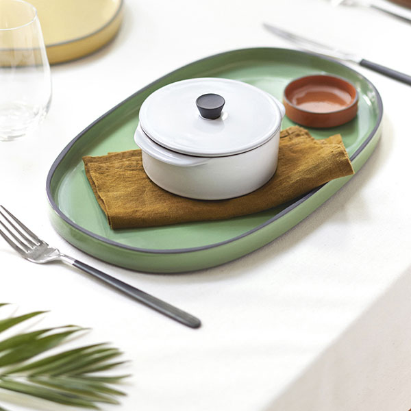 Кастрюля для запекания «Карактэр» с крышкой;керамика;250мл;D=120,H=65,L=140мм;белый,черный