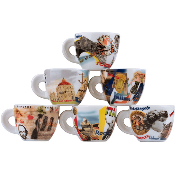 Чашка кофейная «Bella Italia 1» для эспрессо с декором;70мл;D=6см