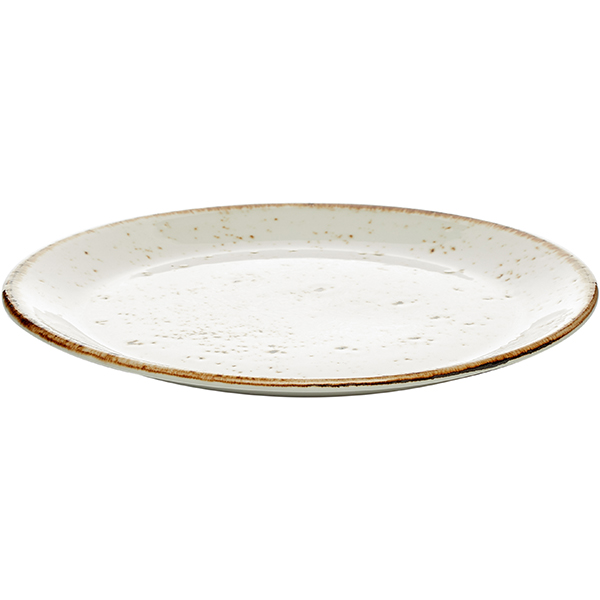 Тарелка «Крафт Вайт» мелкая;фарфор;D=23,H=2см;белый,коричнев.