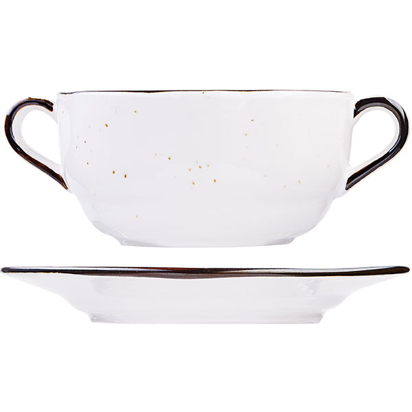 Чашка бульонная «Пастораль»;фарфор;270мл;D=105,H=50мм;серый